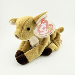 Vintage TY Beanie Baby Whisper The Deer w/Tags Bday 4/5/1997 Fawn Easter Plush